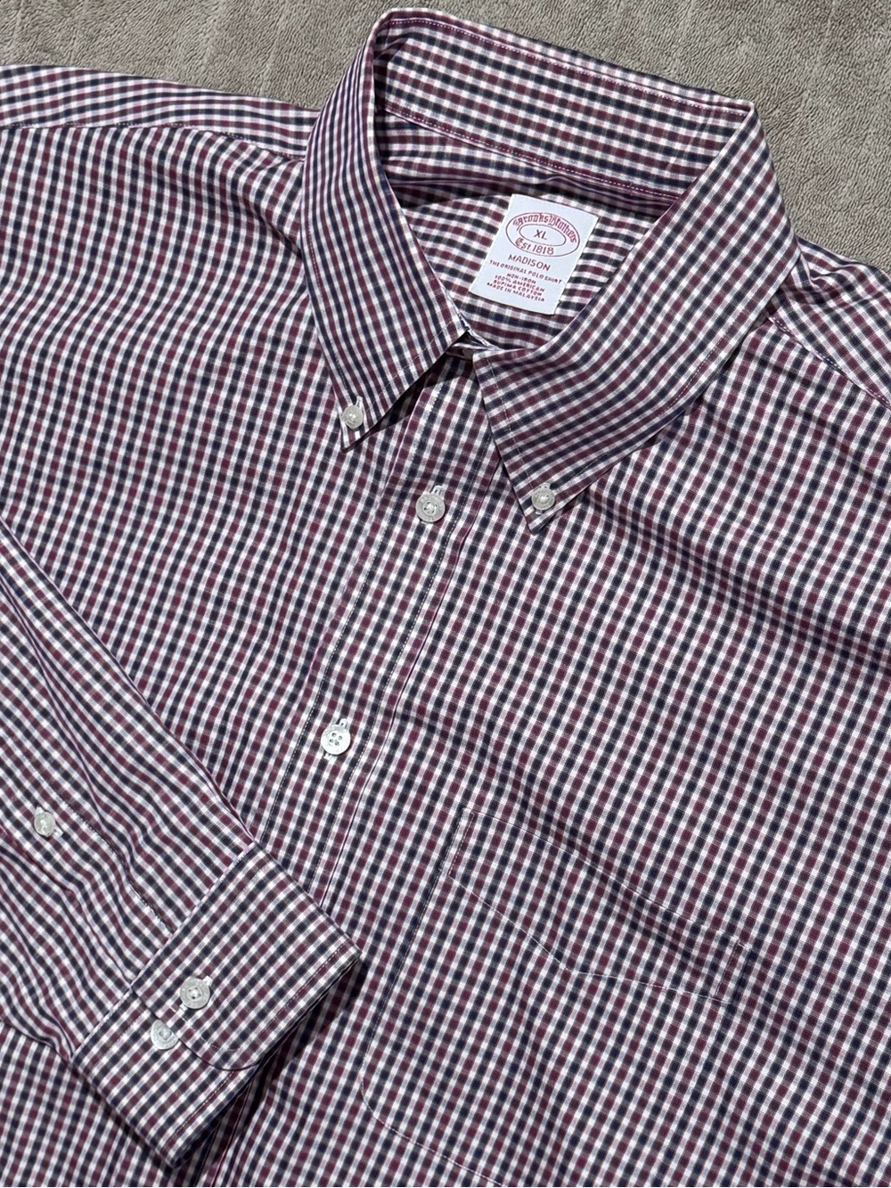 Brooks Brothers Madison Button Down Shirt Mens XL Red Supima Cotton Non-Iron